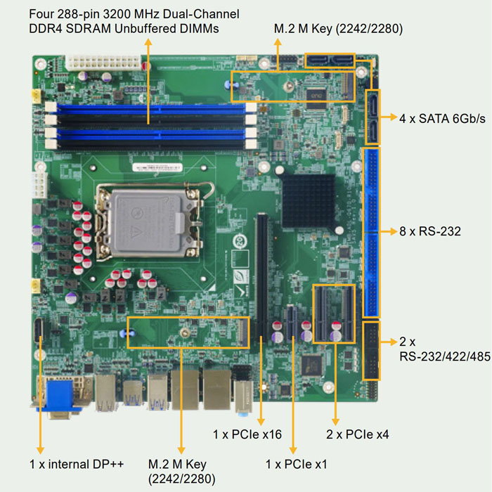 IMB-ADL-Q670 Industrial Micro ATX Motherboard with LGA1700 Intel Core ...